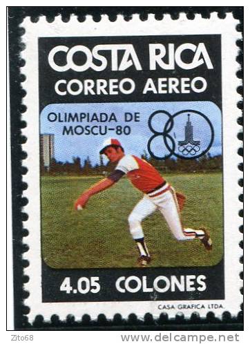 COSTA RICA 1980 Jo Moscou Y&T 766** - Baseball