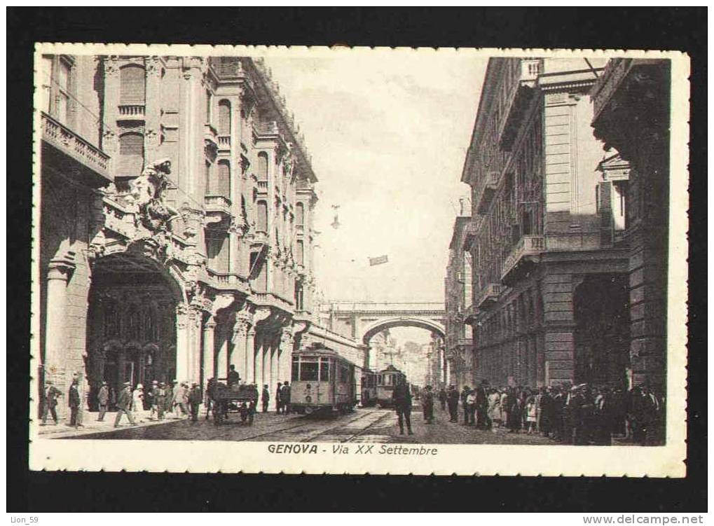 Italy GENOVA Genoa - Via XX Settembre TRAMWAYS Tram Horse Cart   Pc 18189 - Genova (Genoa)