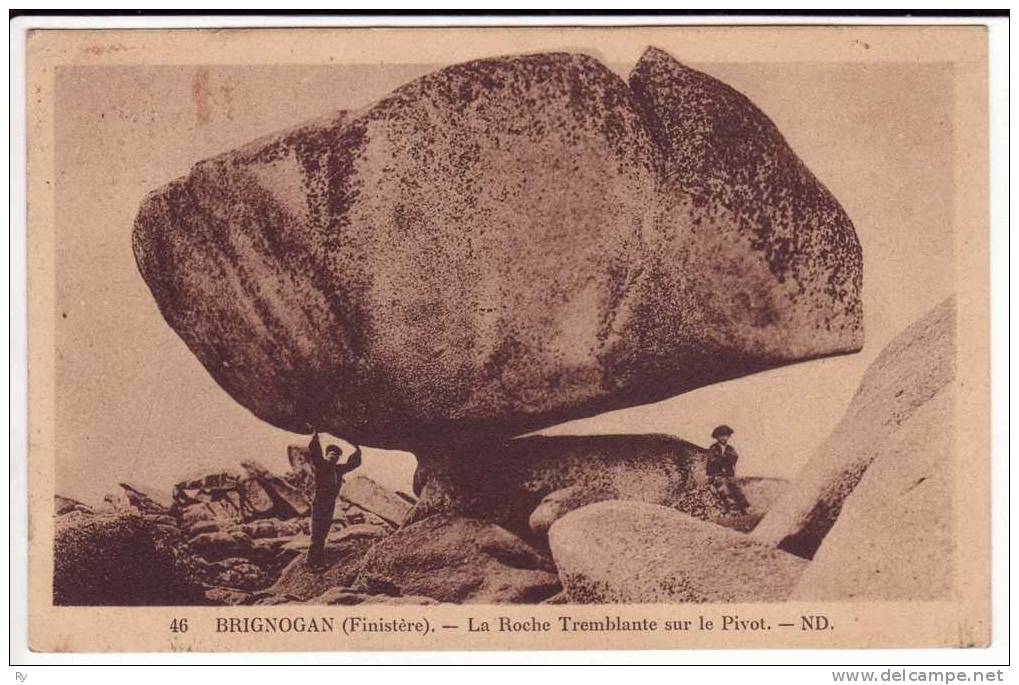 29 Finistère - Brignogan - La Roche Tremblante Sur Le Pivot - CPA Animée Be, N° 46 - Brignogan-Plage