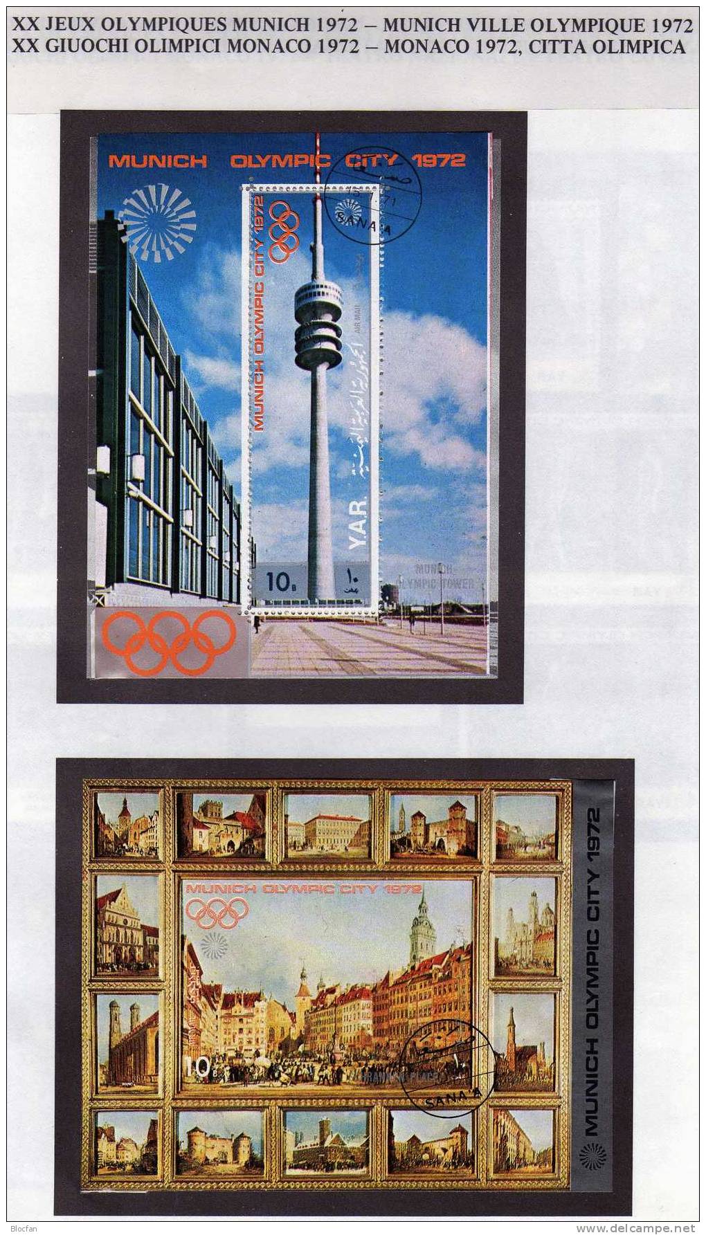 Fernsehturm Schrannenplatz 1972 Yemen 1232/38,Block 145+146 O 15€ Olympiade München 1972 Bloque Hb Olympic Bloc Bf Jemen - Jemen