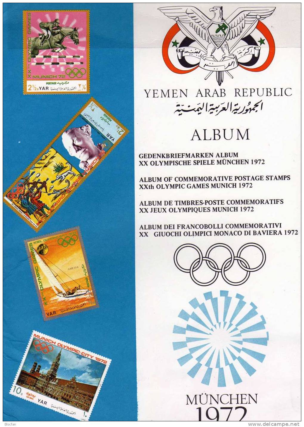 Fernsehturm Schrannenplatz 1972 Yemen 1232/38,Block 145+146 O 15€ Olympiade München 1972 Bloque Hb Olympic Bloc Bf Jemen - Jemen