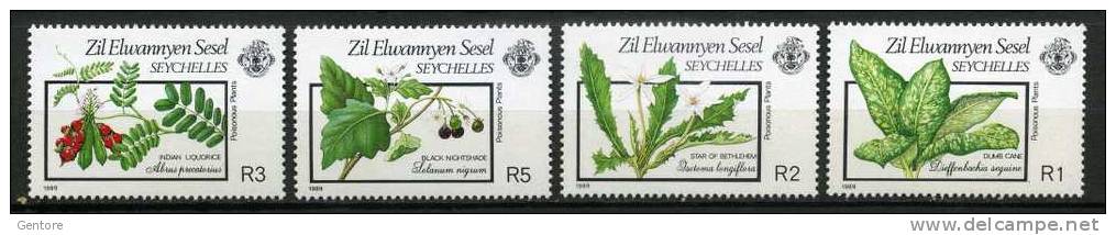 SEYCHELLES 1989  Plants Yvert Cat N° 186/89 Absolutely Perfect  MNH ** - Other & Unclassified