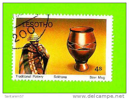 Timbre Oblitéré Used Mint Stamp Selo Carimbado Traditional Pottery Sekhona  Beer Mug 4s LESOTHO - Lesotho (1966-...)