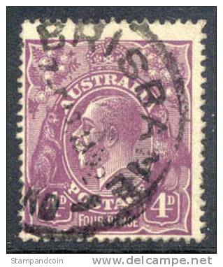 Australia #32 Used 4p Violet Geo V From 1921 - Gebruikt