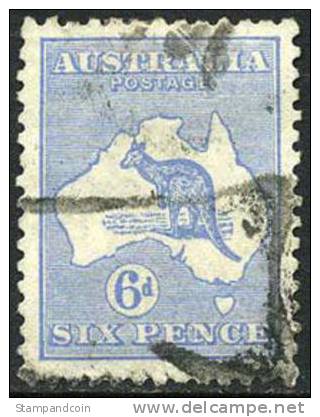 Australia #48 XF Used 6p Ultra (die II) Kangaroo From 1915 - Used Stamps