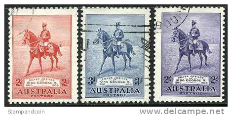 Australia #152-54 Used KGV 24th Anniv Set From 1935 - Oblitérés