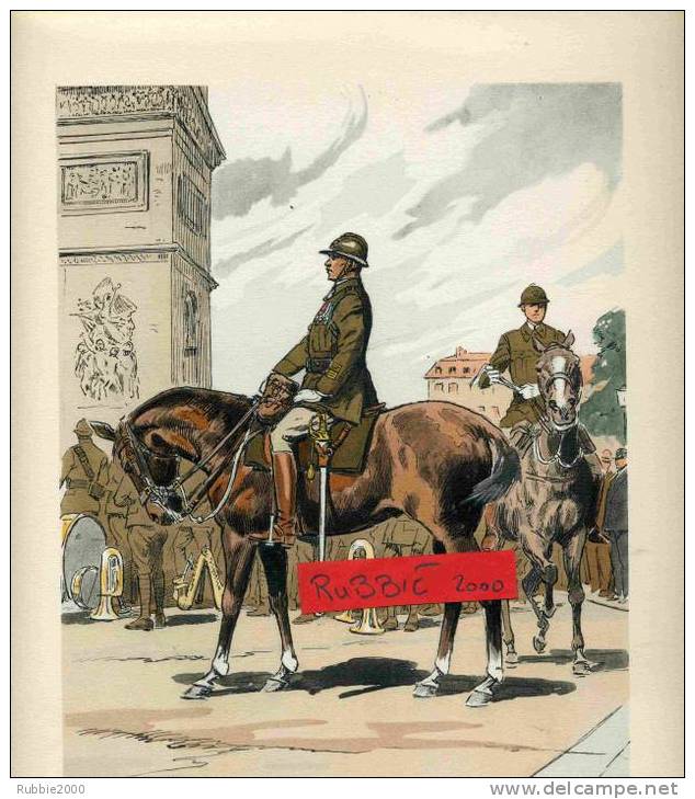 INFANTERIE DE LIGNE COLONEL TENUE DE TRAVAIL A CHEVAL ARC DE TRIOMPHE DE PARIS GRAVURE DE MAURICE TOUSSAINT - Uniforms