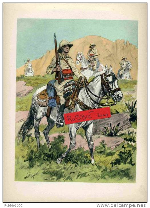 CHASSEURS D AFRIQUE CHASSEUR 1re CLASSE EN TENUE DE CAMPAGNE GRAVURE DE MAURICE TOUSSAINT - Uniforms