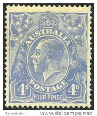 Australia #33 XF Mint Hinged 4p Light Ultra Geo V Of 1922 - Ungebraucht