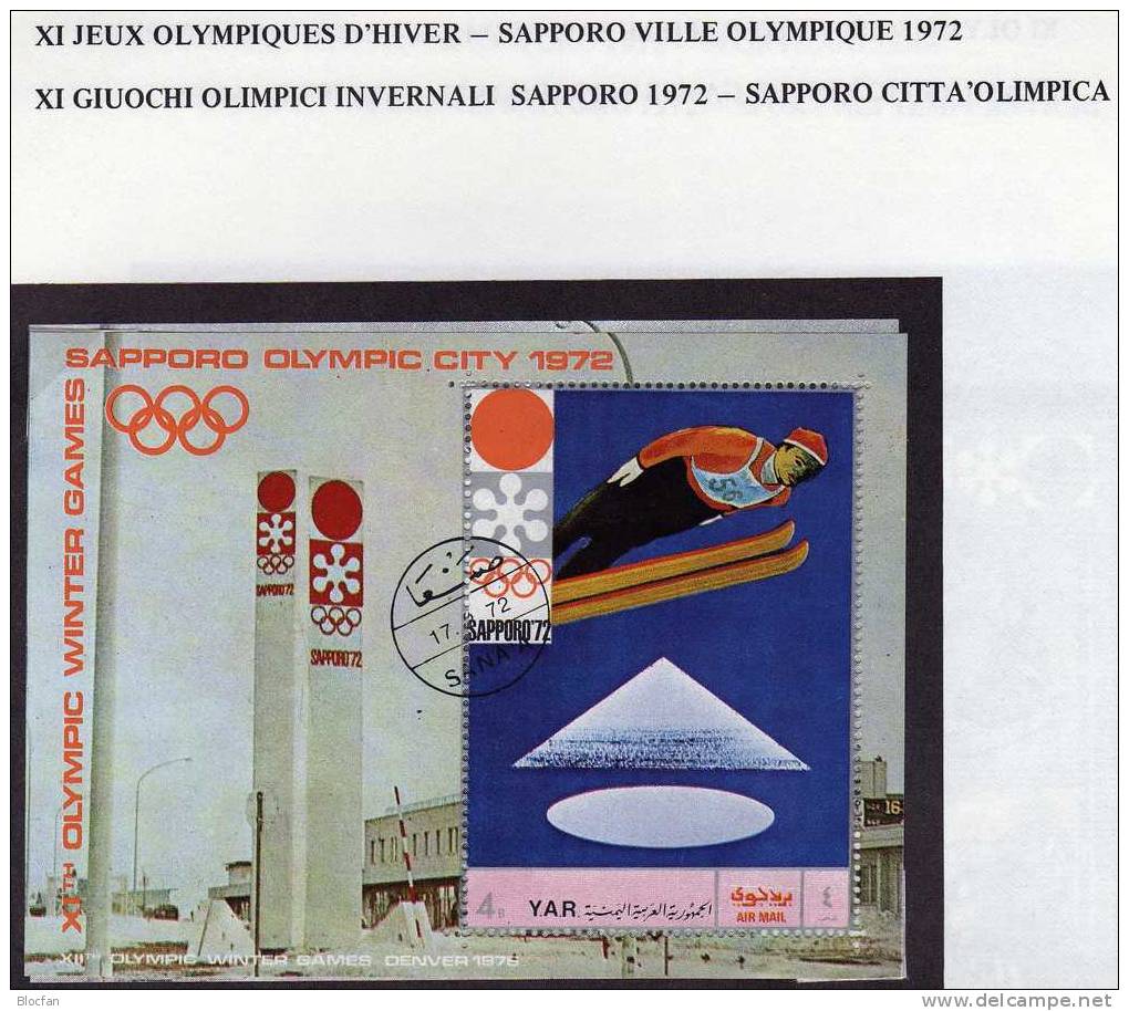 Landkarte, Stadion Yemen 1250/56, Block 147+148 o 17€ Winter Olympiade Sapporo 1972