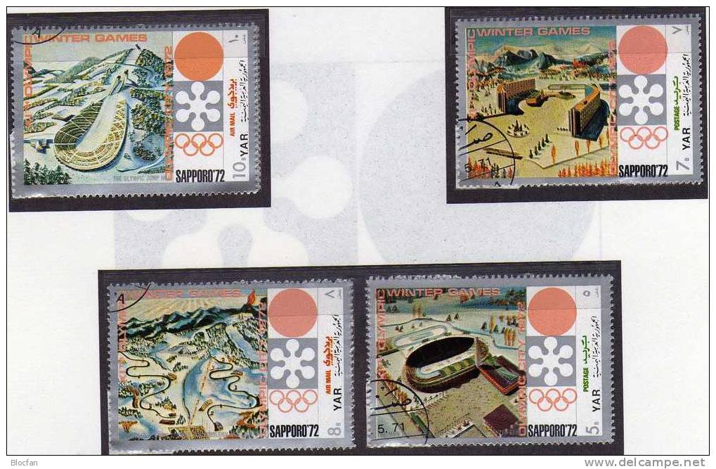 Landkarte, Stadion Yemen 1250/56, Block 147+148 o 17€ Winter Olympiade Sapporo 1972