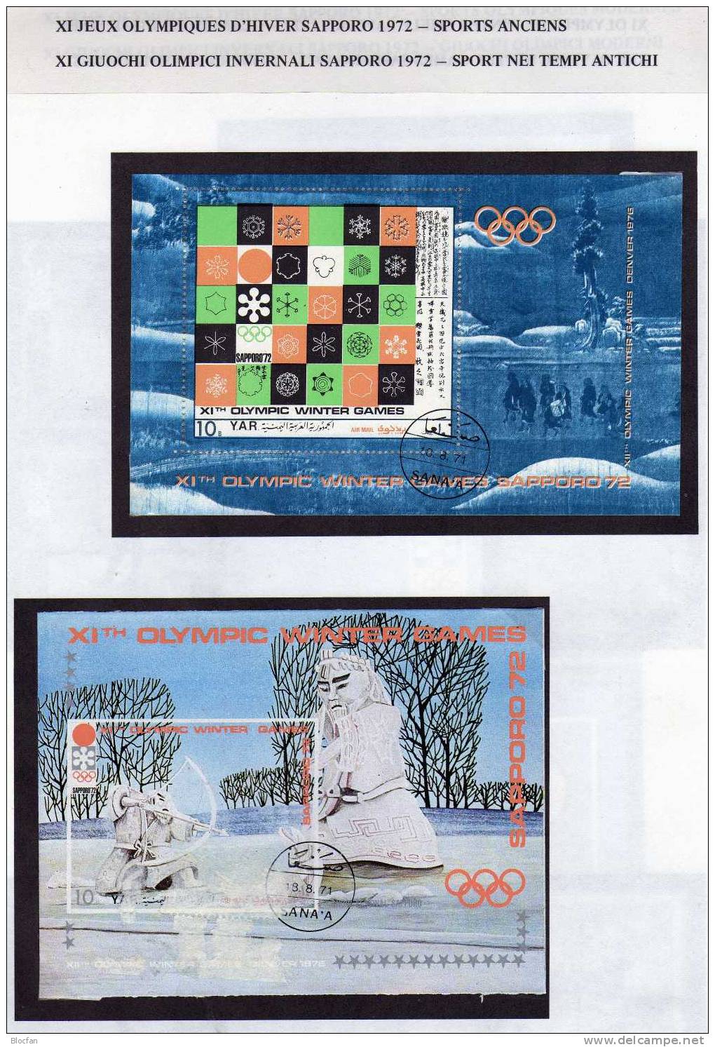 Schütze Yemen 1353/59,Blocks 161+162 O 17€ Eiskristalle Winter Olympiade Sapporo 1972 Hoja Blocs Sheets Bf Olympics - Winter 1972: Sapporo