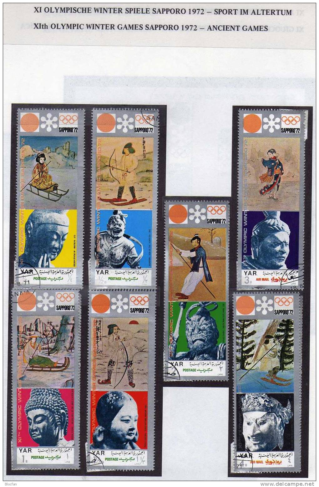 Schütze Yemen 1353/59,Blocks 161+162 O 17€ Eiskristalle Winter Olympiade Sapporo 1972 Hoja Blocs Sheets Bf Olympics - Hiver 1972: Sapporo