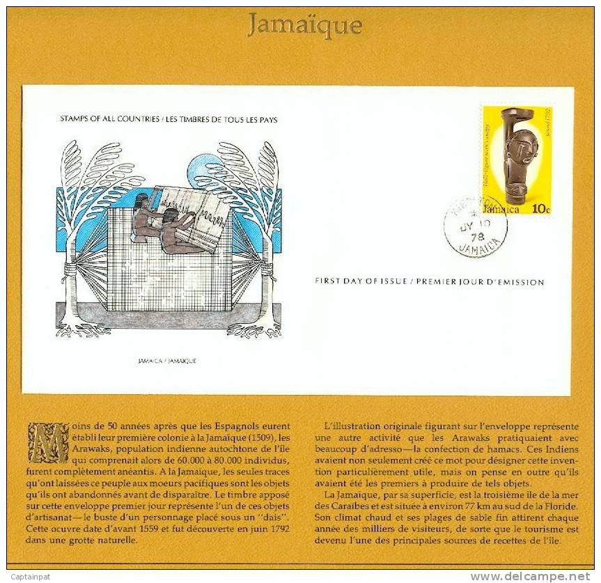 13 AME - FDC - Timbres De Tous Les Pays - Jamaïque - Buste De Personnage Sous Un "dais" (artisanat) - 10-07-1978 - Jamaica (1962-...)