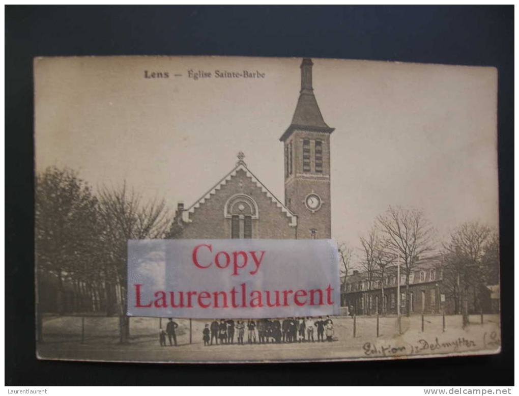 LENS - Eglise Sainte Barbe Animée ( Photo Carte ) - Rare - Lens