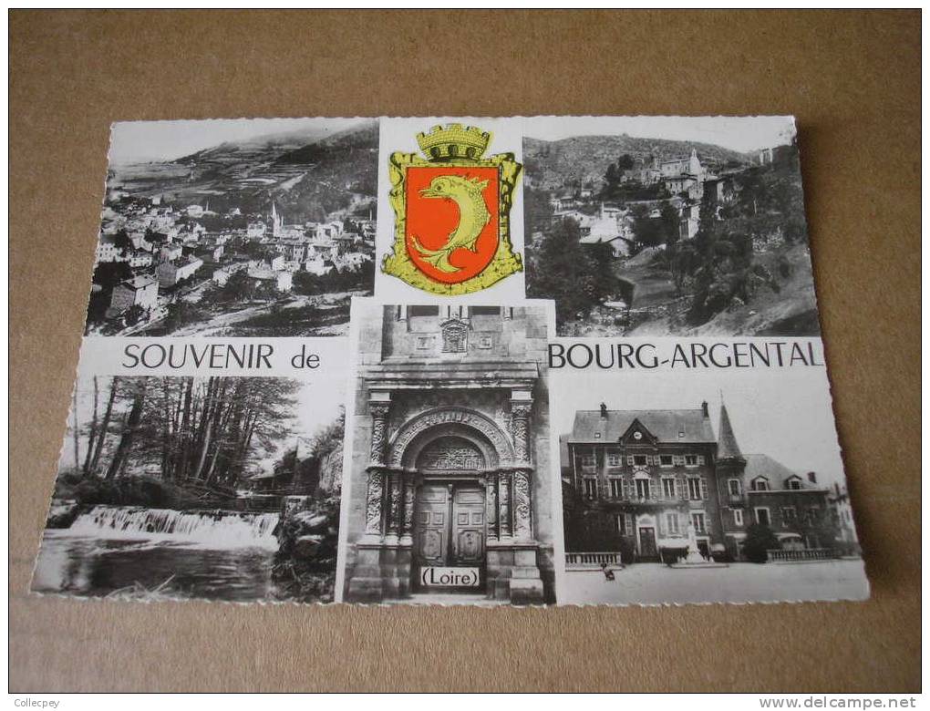 CPSM Souvenir De BOURG ARGENTAL Multivues Ecusson - Bourg Argental