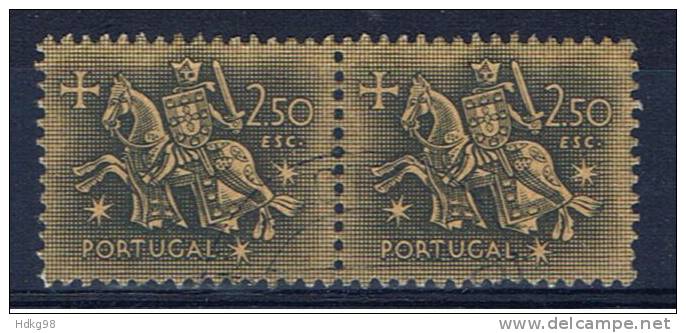 P+ Portugal 1953 Mi 802 Ritter (Paar) - Used Stamps