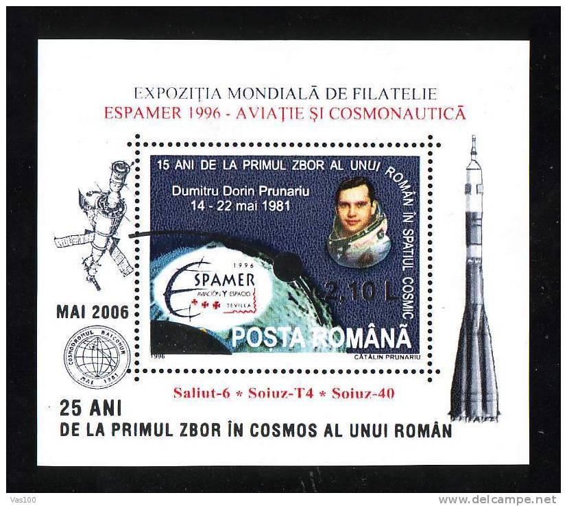 Romania 2006 Prunariu,Space,Saliut 6,Bl.377 A,b,MNH S/s - Europa
