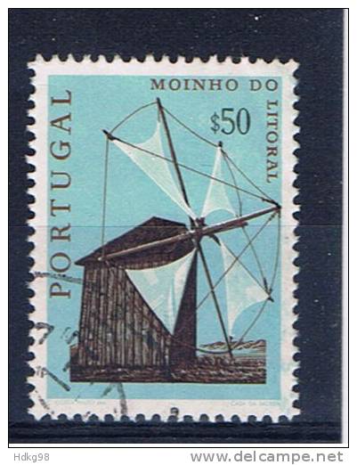 P+ Portugal 1971 Mi 1122 Windmühle - Usado
