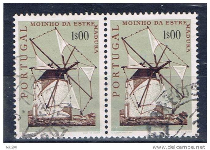 P+ Portugal 1971 Mi 1123 Windmühle (Paar) - Used Stamps