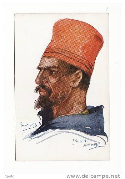 Visage De Militaire Illustré Par Em. Dupuis ,Série "Nos Poilus" N°12: Steinbad Janvier 1915 ,militaire En Uniforme - Dupuis, Emile