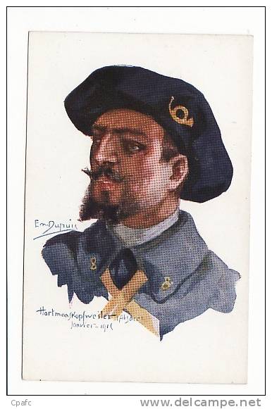 Visage De Militaire Illustré Par Em. Dupuis ,Série "Nos Poilus" N°8 : Hartmans ,Alsace 1915 ,militaire En Uniforme - Dupuis, Emile