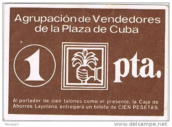 Vale 1 Pta Agrupacion Vendedores. Caja Laietana 1979 - Autres & Non Classés