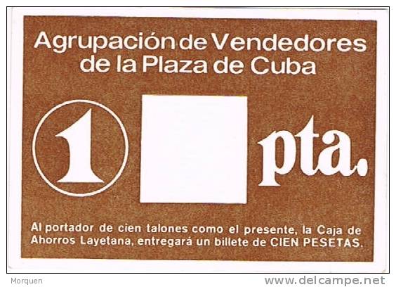 Vale 1 Pta Agrupacion Vendedores. Caja Laietana 1979 - Otros & Sin Clasificación