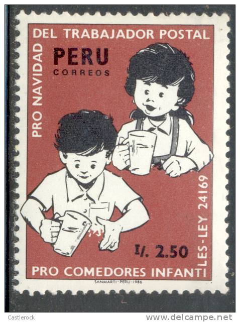 N)1986,PERU, SCN 900,CHRISTMAS,2.50 I,CHRISTMAS CHARITY FOR CHILDREN´S AND POSTAL WORKER´S FUNDS,MNH, STAMP - Peru