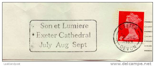 GB Cover SLOGAN "Son Et Lumiere Exeter Caththedral July Aug Sept, Exeter 2-6-1969 - Kerken En Kathedralen