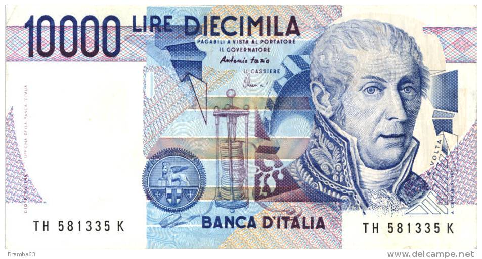 10000 LIRE DIECIMILA  A.Volta Serie TH 581335 K (rif.ste) - 10000 Lire