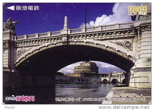 Carte Prépayée Japon - Site Italie - PONT SANT ANGELO ROMA / ITALY Related Japan Card - BRÜCKE - PONTE - 29 - Paisajes