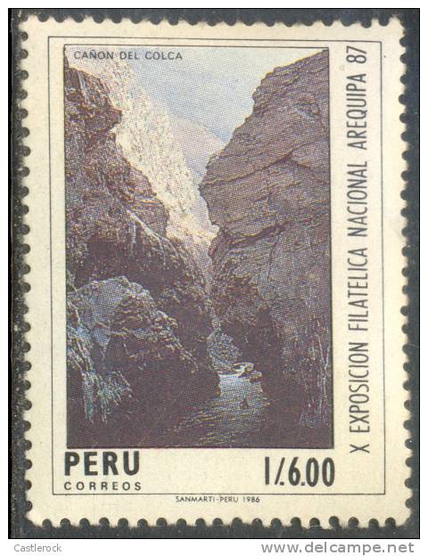 N)1987,PERU, SCN 916, 6 I,COLCA´S CANYON,MULTICOLOR,10 TH. NATL. PHILATELIC EXPOSITION,AREQUIPA.,MNH, STAMP - Peru