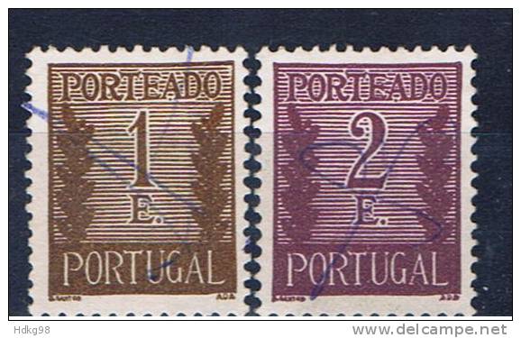 P+ Portugal 1940 Mi 67-68 Portomarken - Gebruikt