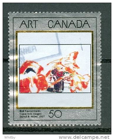 1992 50 Cent Masterpieces Of Canadian Art, Dave Milne, Red Nasturtiums  #1419 - Oblitérés