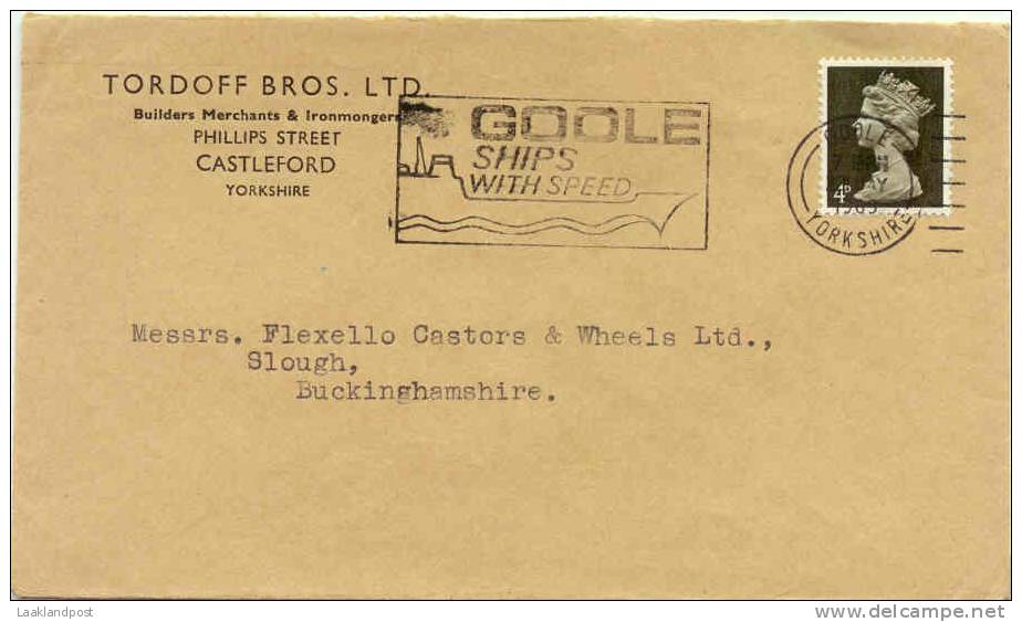 GB Cover SLOGAN "GOOLE Ships With Speed" Goole, 12-5-1969 - Boten