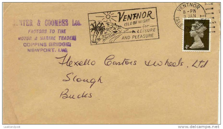 GB Cover SLOGAN "VENTNOR Isle Of Wight For Leasure And Pleasure" Ventnor 3-1-1969 - Andere & Zonder Classificatie