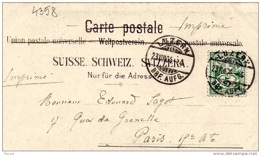 4358   Helvetia   Meyringen Aareschlucht   VG 1904 Luzern - Meyrin