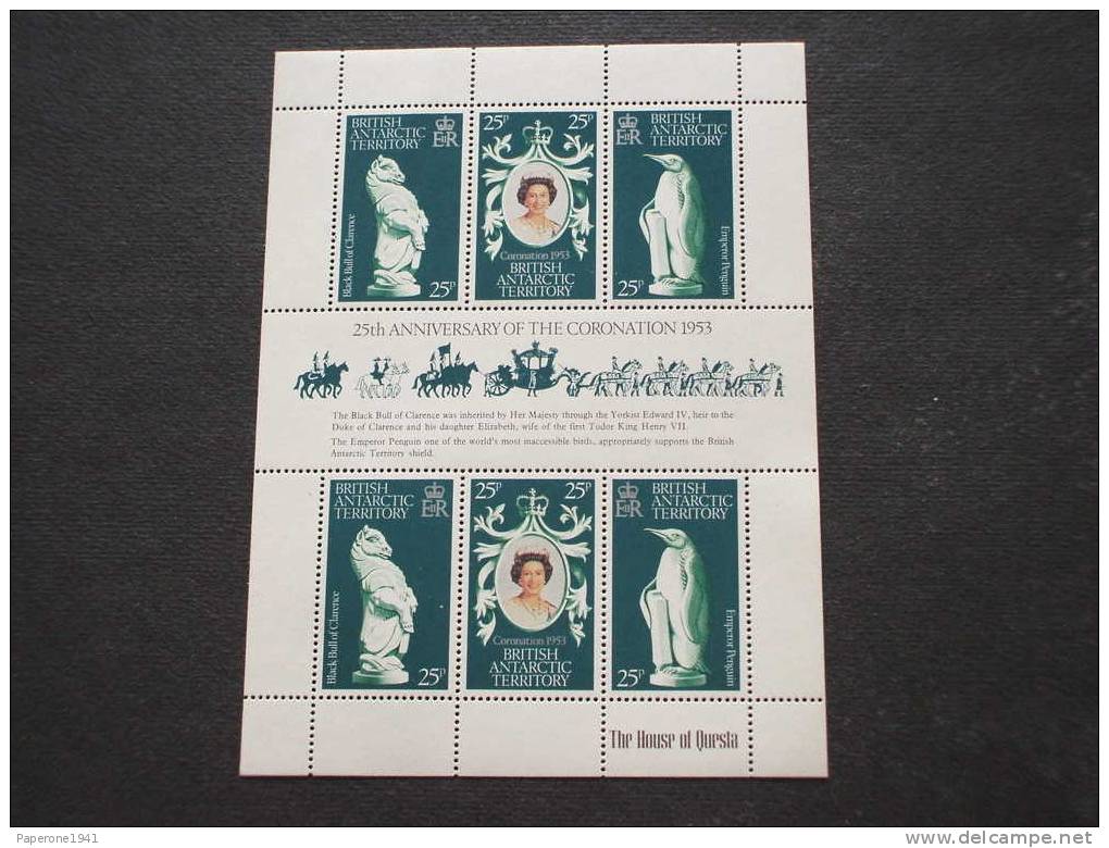 BRITISH  ANTARCTIC T.-1978 25° INCORONAZIONE R.E. II - MINIFOGLIO.-NUOVI(++)-tem Atiche. - Unused Stamps