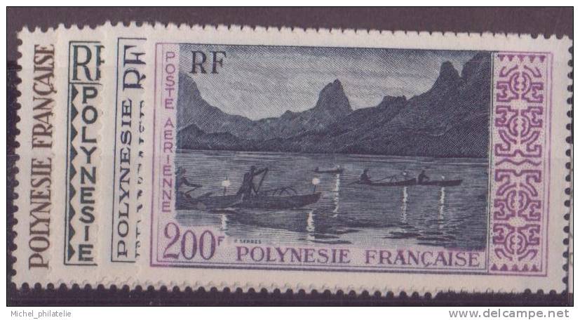 POLYNESIE N° 1/4** PAR AVION NEUF SANS CHARNIERE GRAVEUR-TABLEAUX-PECHE - Neufs