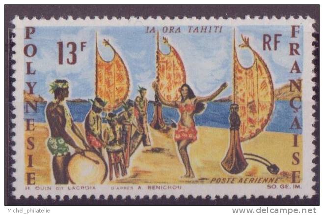 POLYNESIE N° 21** PAR AVION NEUF SANS CHARNIERE  DANSE TAHITIENNE - Unused Stamps