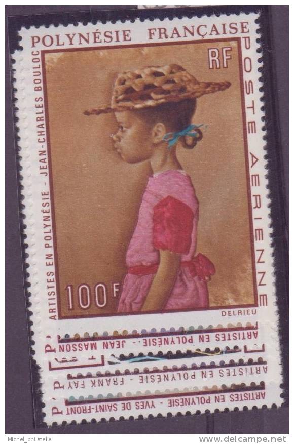 POLYNESIE N° 40/44** PAR AVION NEUF SANS CHARNIERE ARTISTES TABLEAUX DIVERS - Unused Stamps