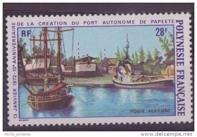 POLYNESIE N° 60** PAR AVION NEUF SANS CHARNIERE PORT AUTONOME - Unused Stamps