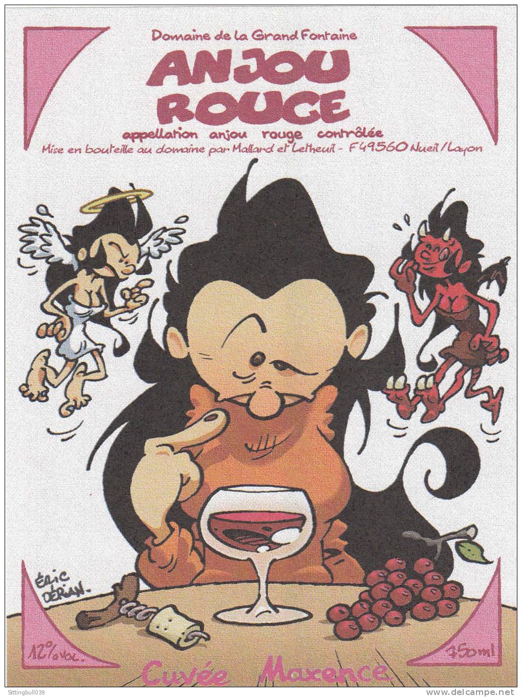 DERIAN. Etiquette De Vin, Cuvée Maxence. Domaine De La Grand Fontaine Pour Un Anjou Rouge. Dans Le 49. - Advertisement