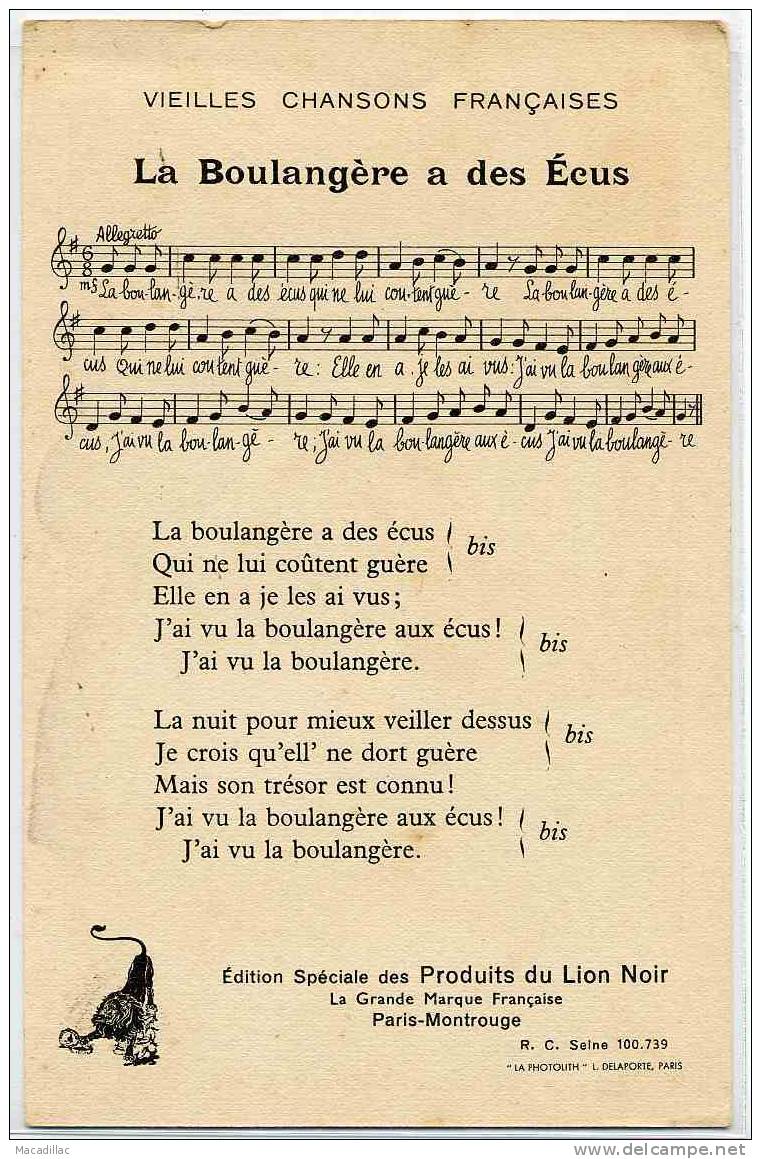 Vieilles Chansons Françaises - La Boulangère A Des Ecus. - Recettes De Cuisine