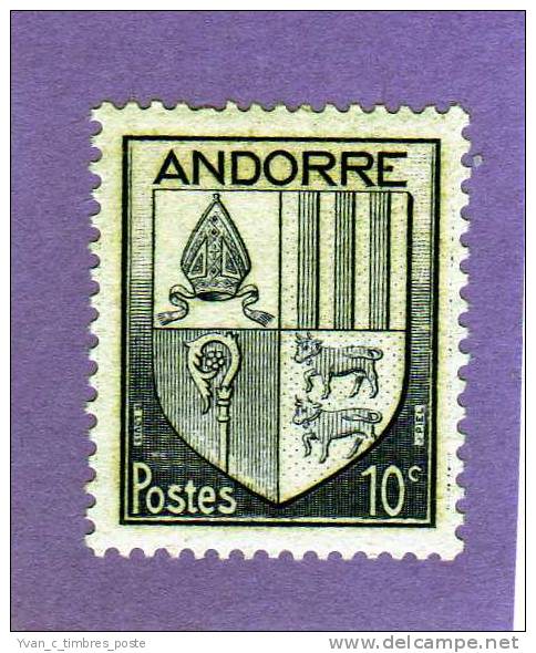 ANDORRE FRANCAIS TIMBRE N° 93 NEUF ARMOIRIES DES VALLEES - Ungebraucht