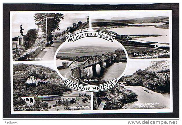 Real Photo Multiview Postcard Bonar Bridge Sutherland Scotland - Ref 514 - Sutherland