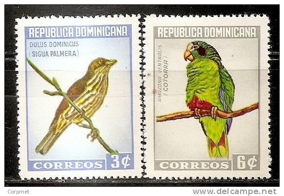 FAUNA - BIRDS - PARROTS 1964 DOMINICAN REPUBLIC  Yvert # 612-616 - MINT (H) - Papagayos
