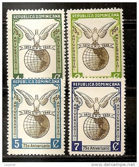 U.P.U. - 1950 DOMINICAN REPUBLIC  FAUNA - BIRDS - DOVE And GLOBE Yvert # 406/409 - MINT (LH) - U.P.U.