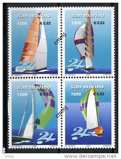 2001 - SAINT-MARIN - SAN MARINO - Sass. 1777/80 - Regata Velica - MNH - New Mint - - Nuovi